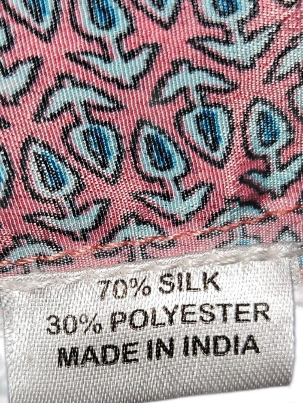Perry Walker Collective Pink Blue Pattern Tiered Ruffle Silk Dress Size 3 - Picture 4 of 6